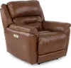Contender Saddle Brown Leather Power Recliner
