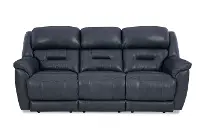 Contender Midnight Blue Leather Power Reclining Sofa