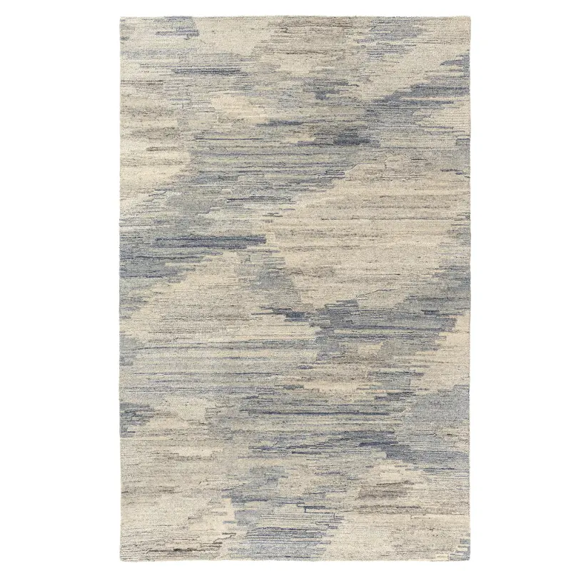 Stria 8 x 10 Blue Gray Wool Area Rug