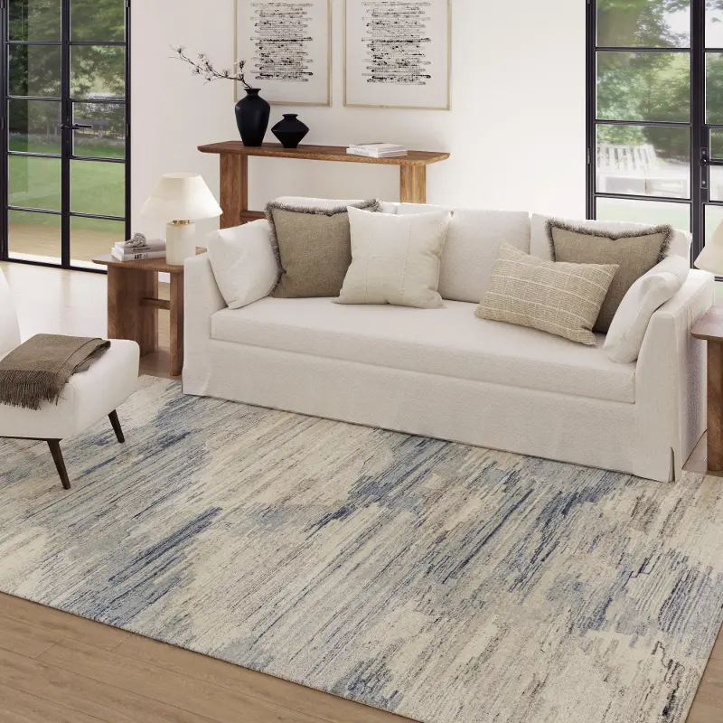 Stria 8 x 10 Blue Gray Wool Area Rug | RC Willey