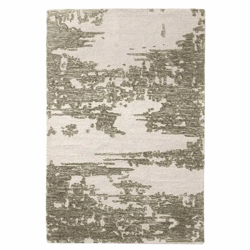 Nuvia 8 x 10 Green Ivory Wool Area Rug