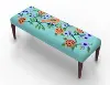 Blue Multicolor Floral Bench