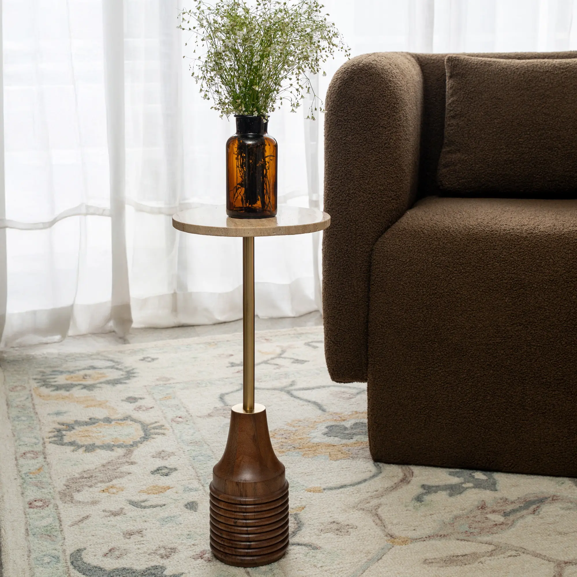 Gold Round Marble Drink Table-2