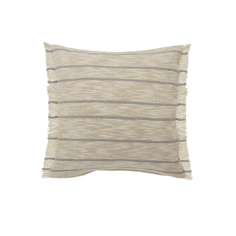 Gray Flannel Blue Jute Toss Pillow