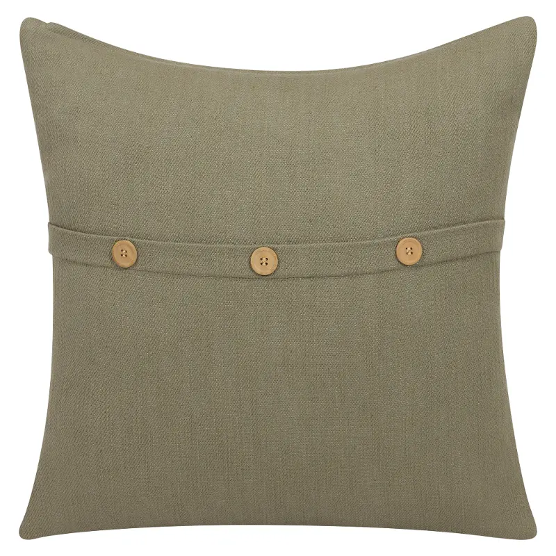 Green Beaded Throw Pillow