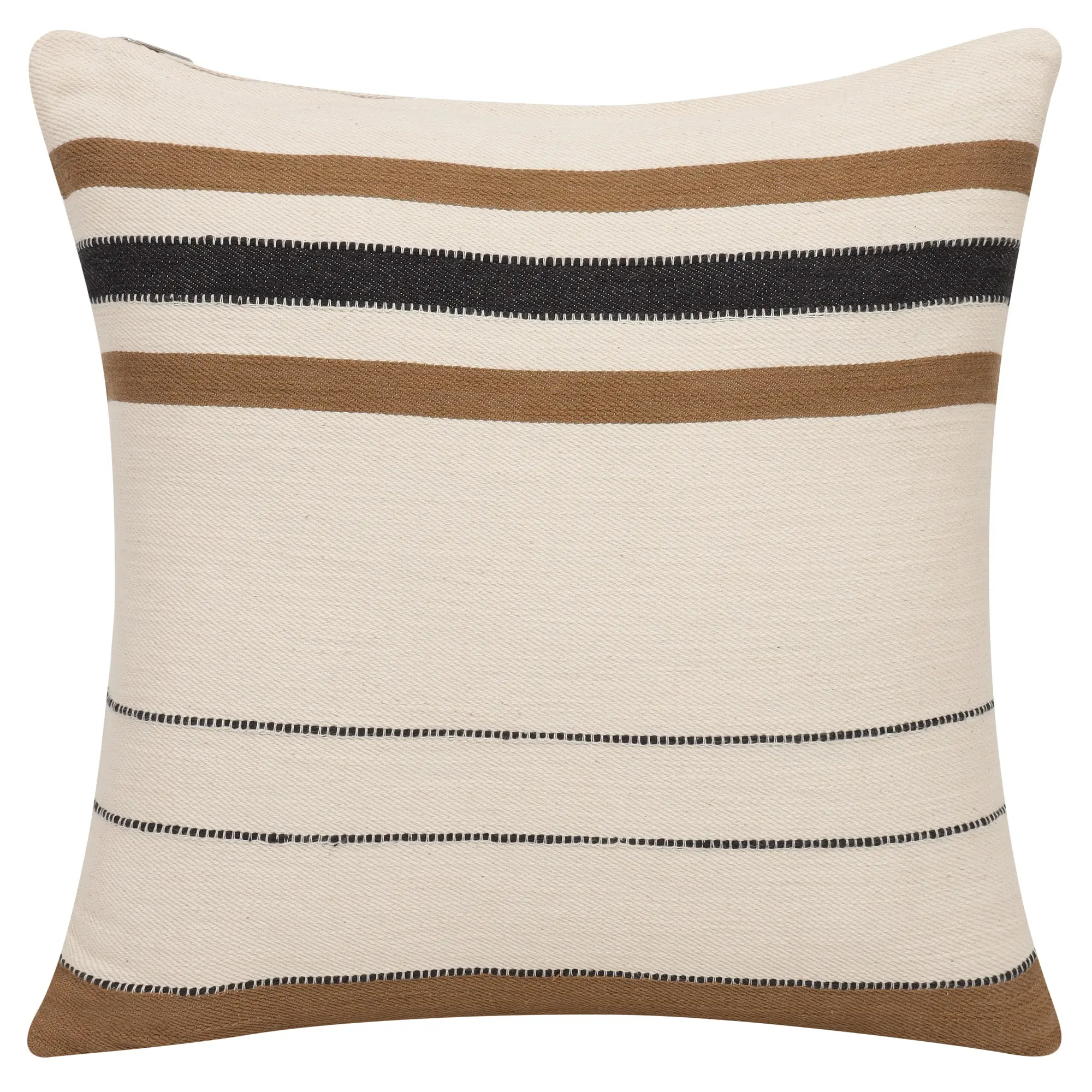 Cream Striped Throw Pillow-1