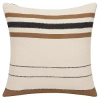 Cream Striped Throw Pillow