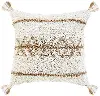 White and Natural Geometric Throw Pillow