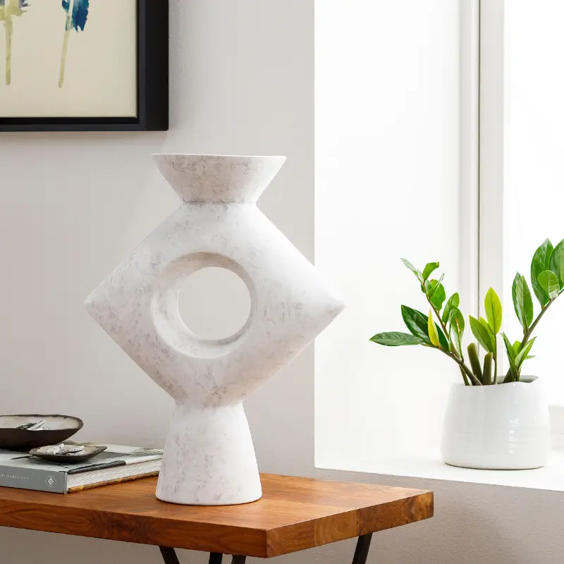 Yagya White Ceramic Vase