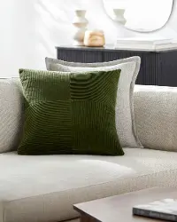 CDQ004-2222P Corduroy Quarters Olive Accent Pillow