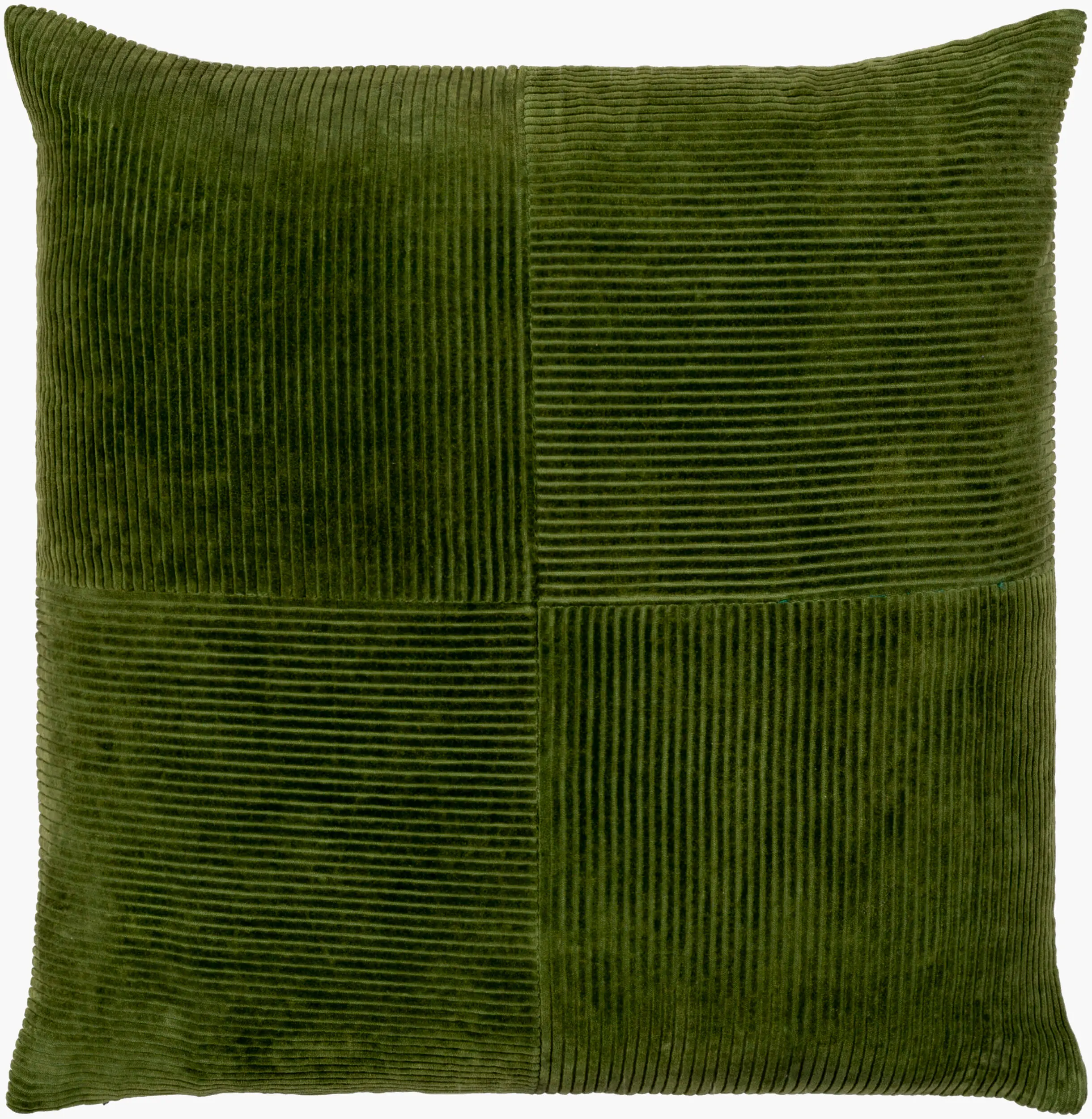 CDQ004-2222P Corduroy Quarters Olive Accent Pillow-1