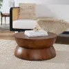 COF6601A Alecto Dark Walnut Round Coffee Table