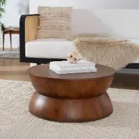 COF6601A Alecto Dark Walnut Round Coffee Table