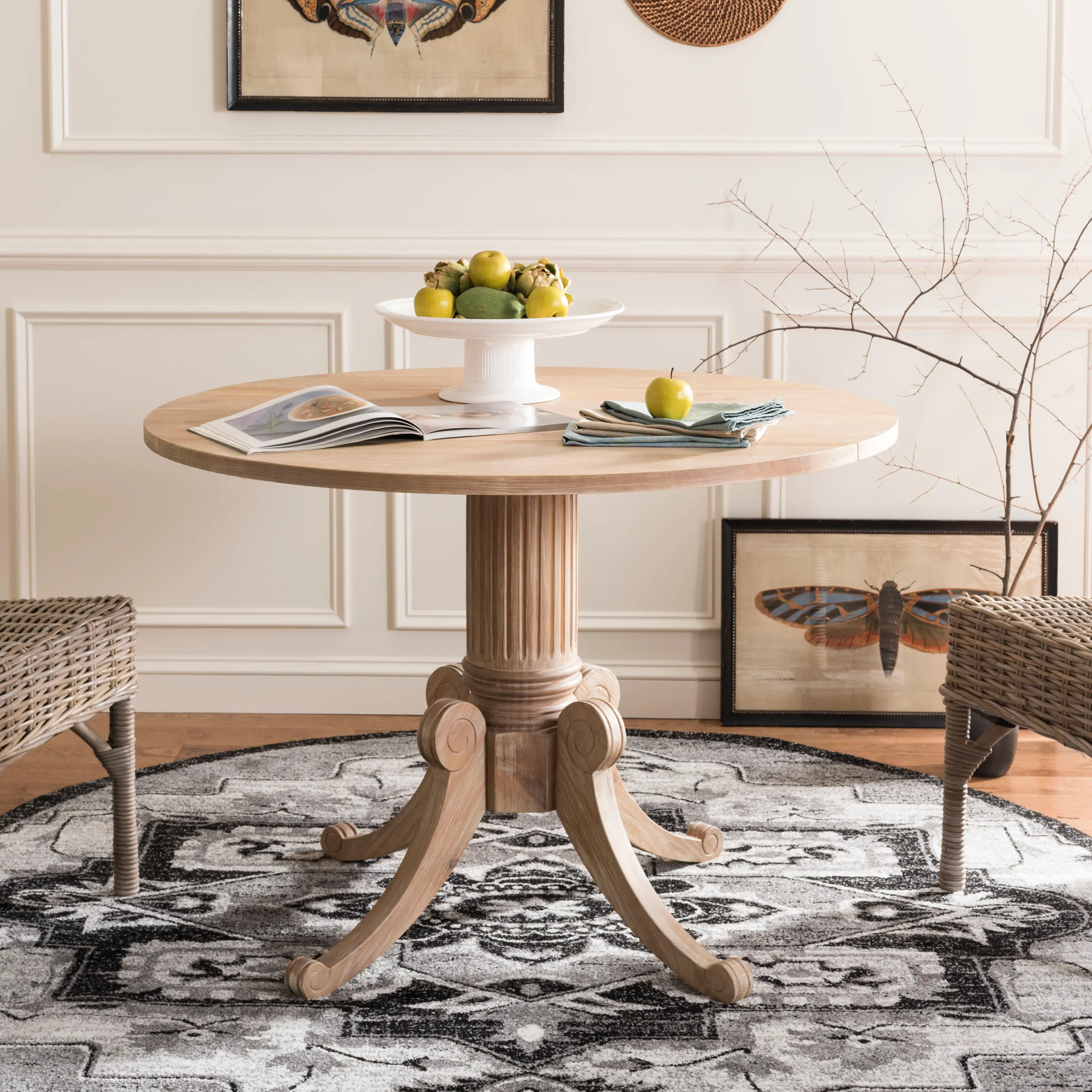 DTB1000B Forest Natural Drop Leaf Dining Table-2