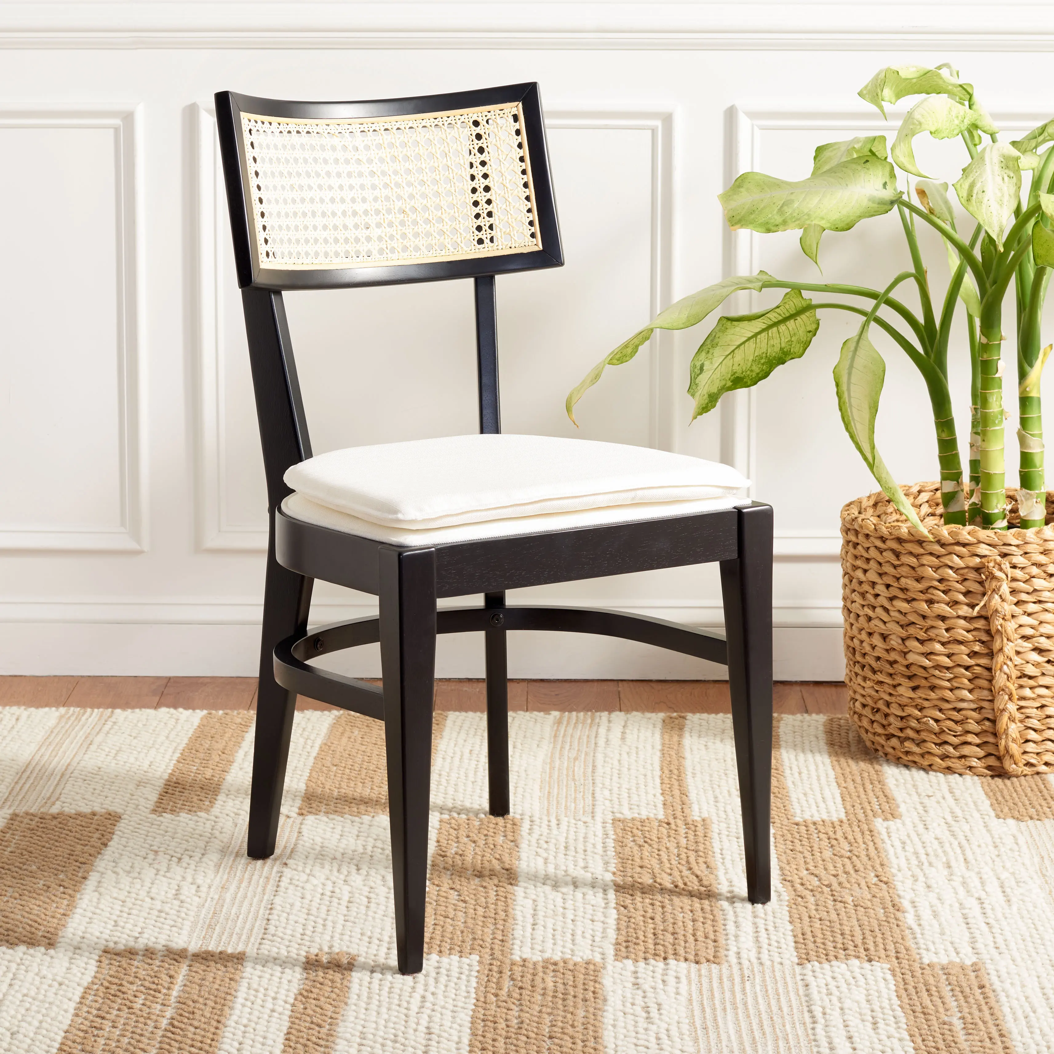 DCH1007B Galway Black and Cane Dining Chair-1