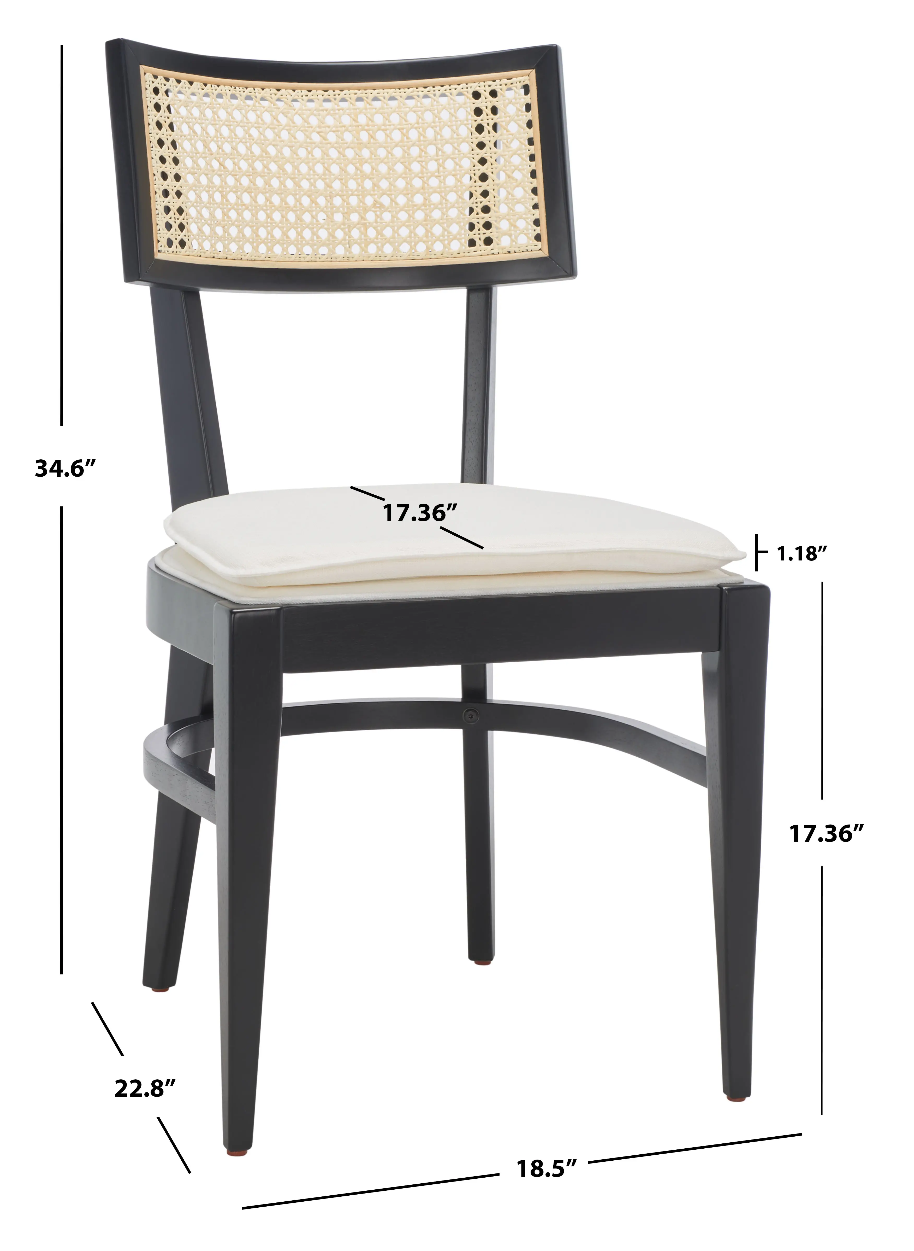 DCH1007B Galway Black and Cane Dining Chair-10