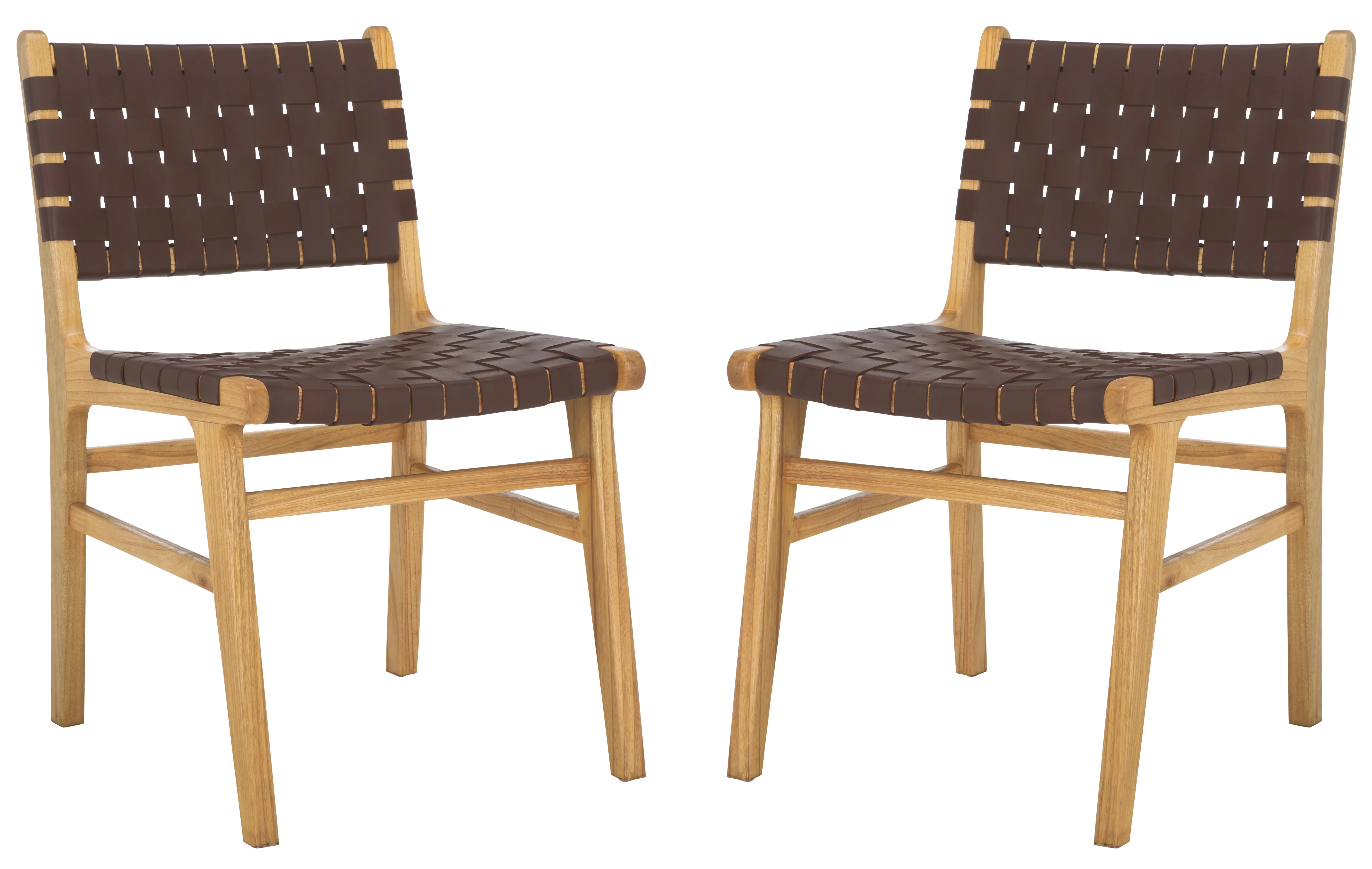 DCH4000A-SET2 Taika Brown Leather Dining Chairs - Set of 2-1