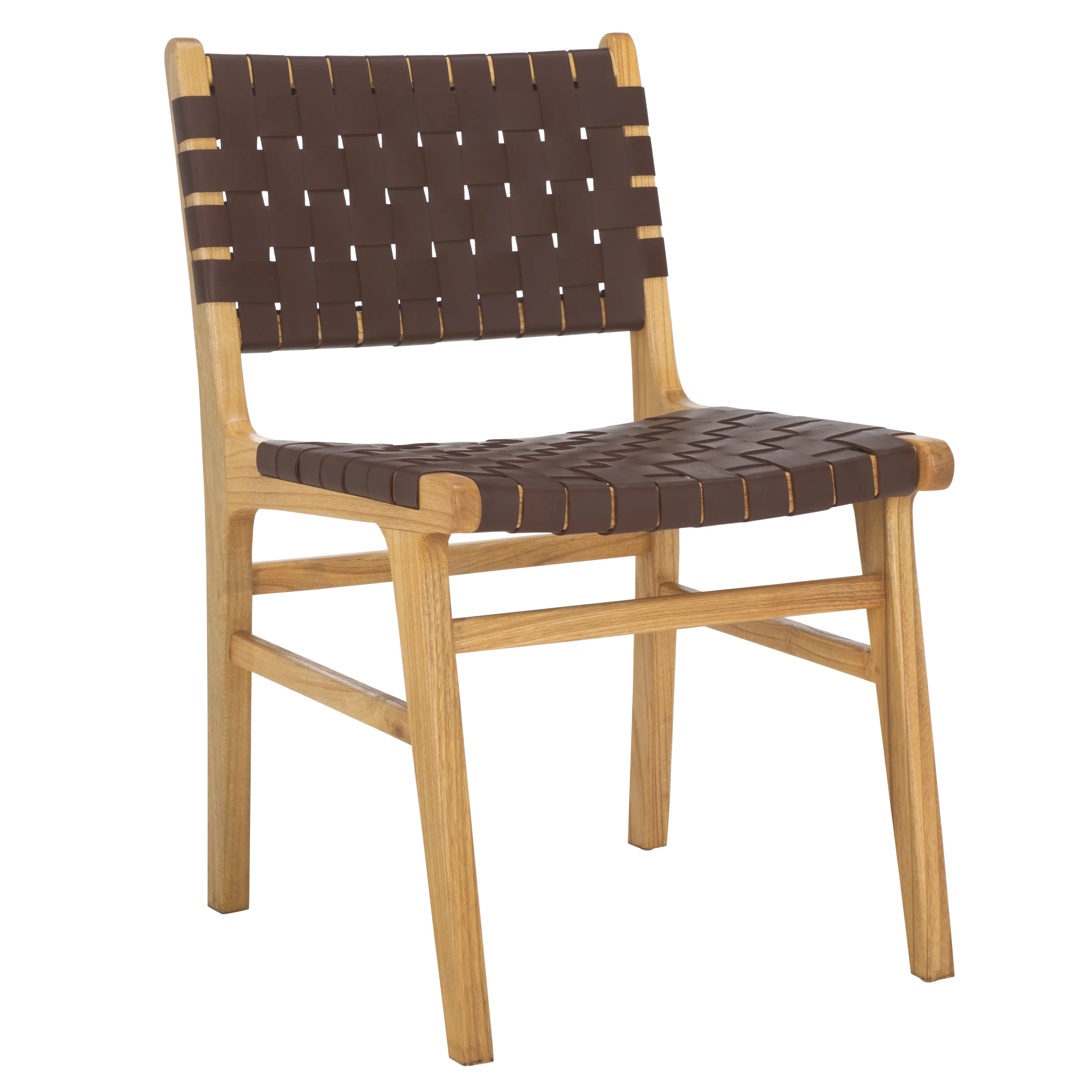DCH4000A-SET2 Taika Brown Leather Dining Chairs - Set of 2-3