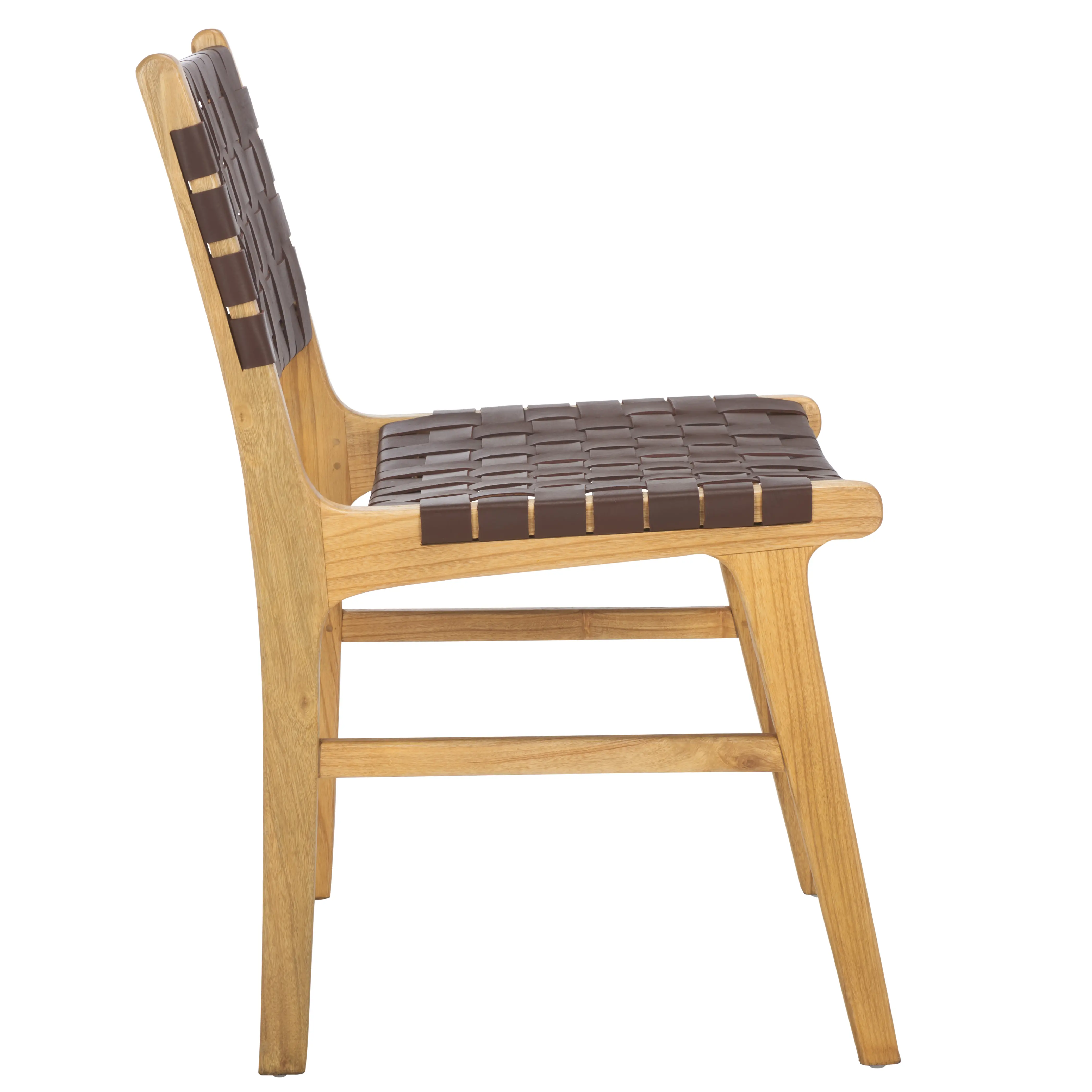 DCH4000A-SET2 Taika Brown Leather Dining Chairs - Set of 2-4