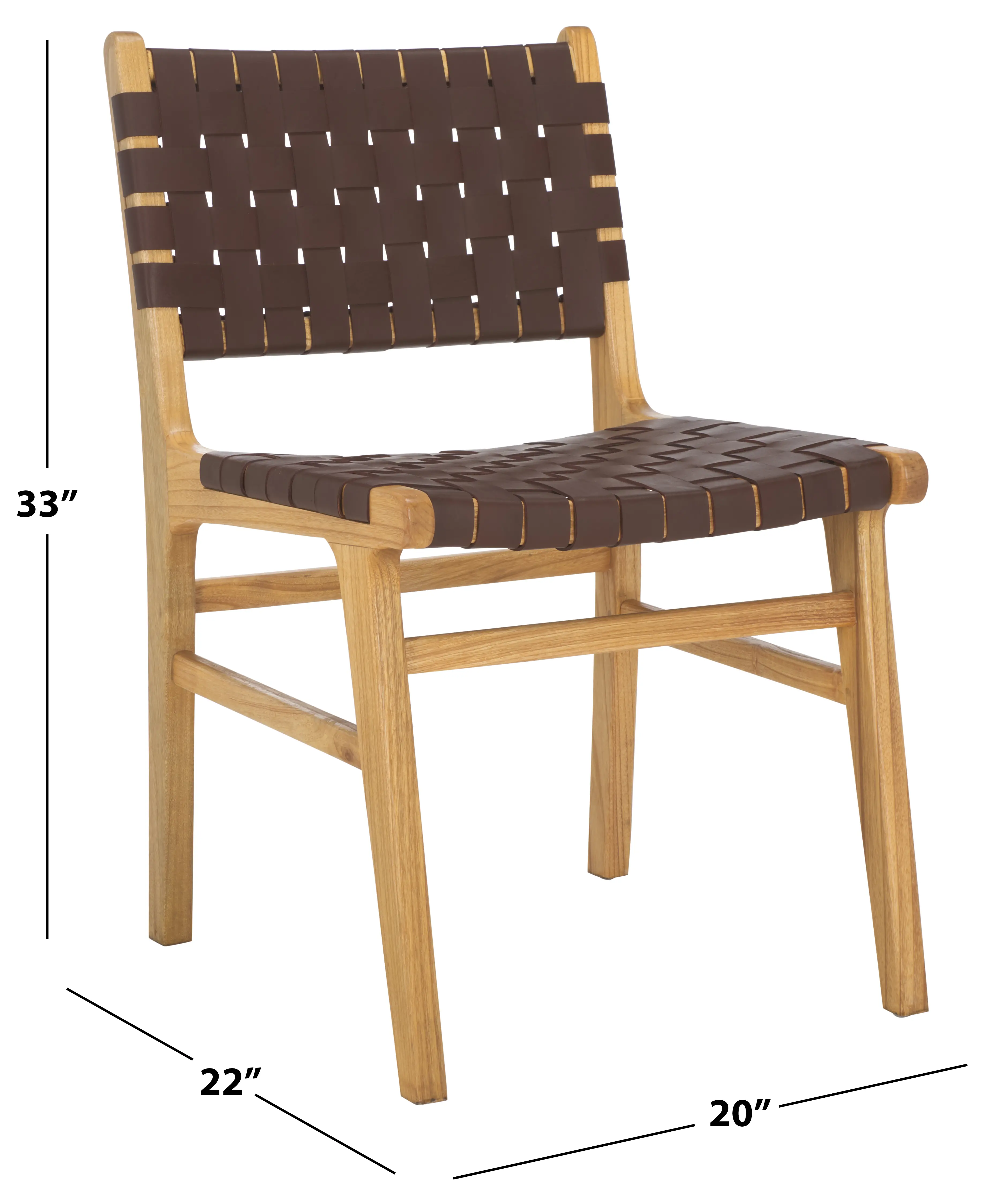 DCH4000A-SET2 Taika Brown Leather Dining Chairs - Set of 2-7