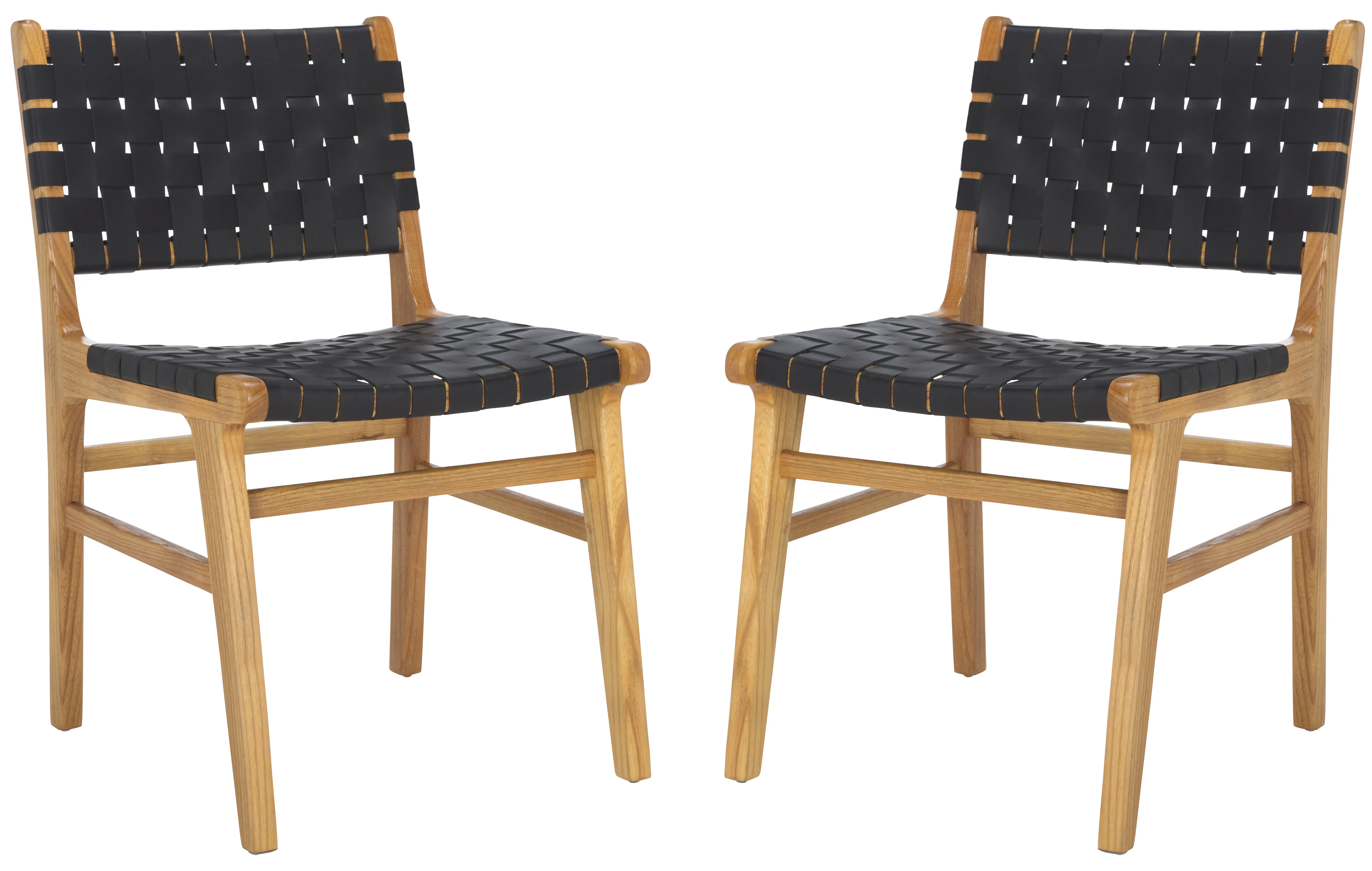 DCH4000C-SET2 Taika Black Leather Dining Chairs - Set of 2-1
