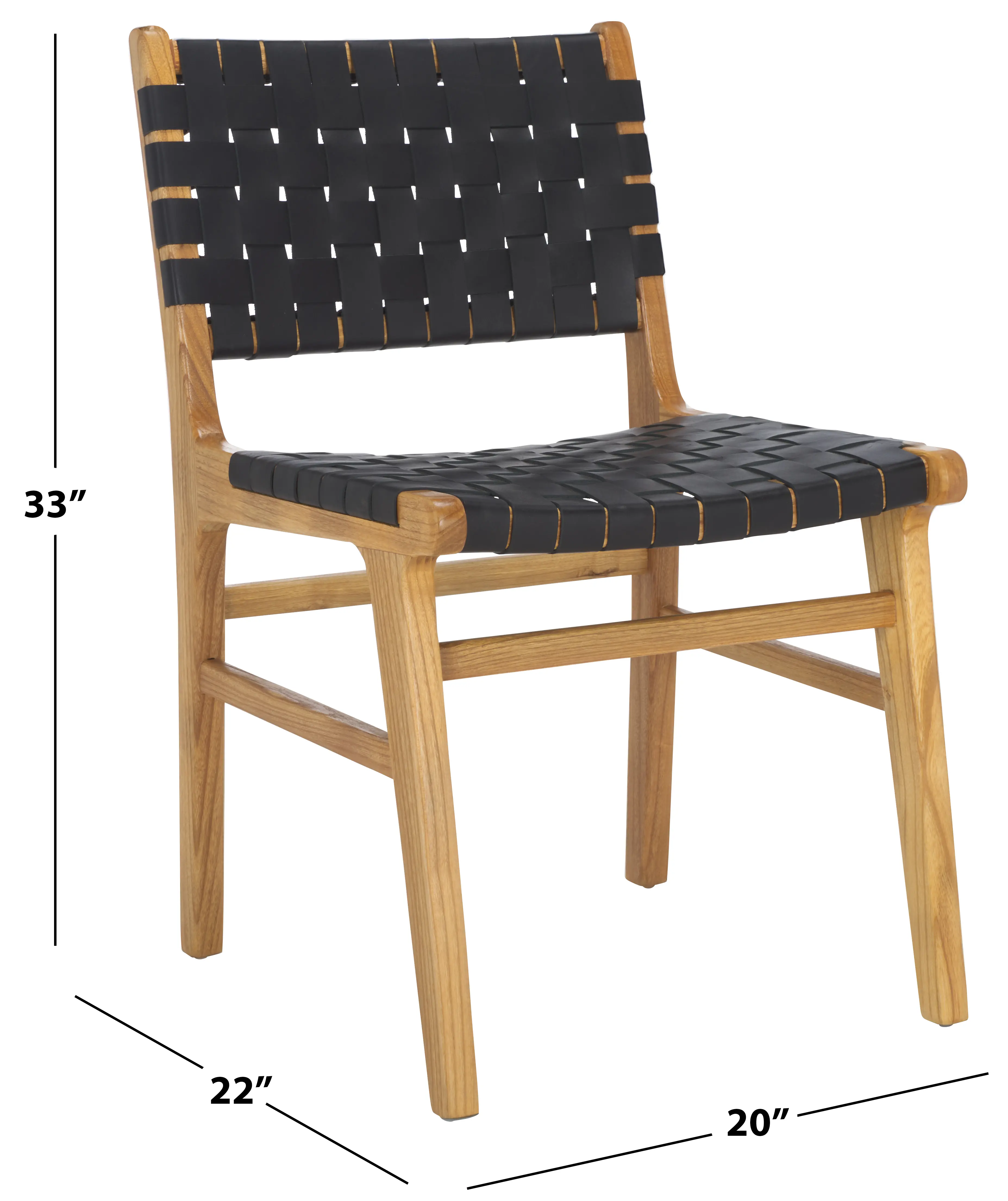 DCH4000C-SET2 Taika Black Leather Dining Chairs - Set of 2-8