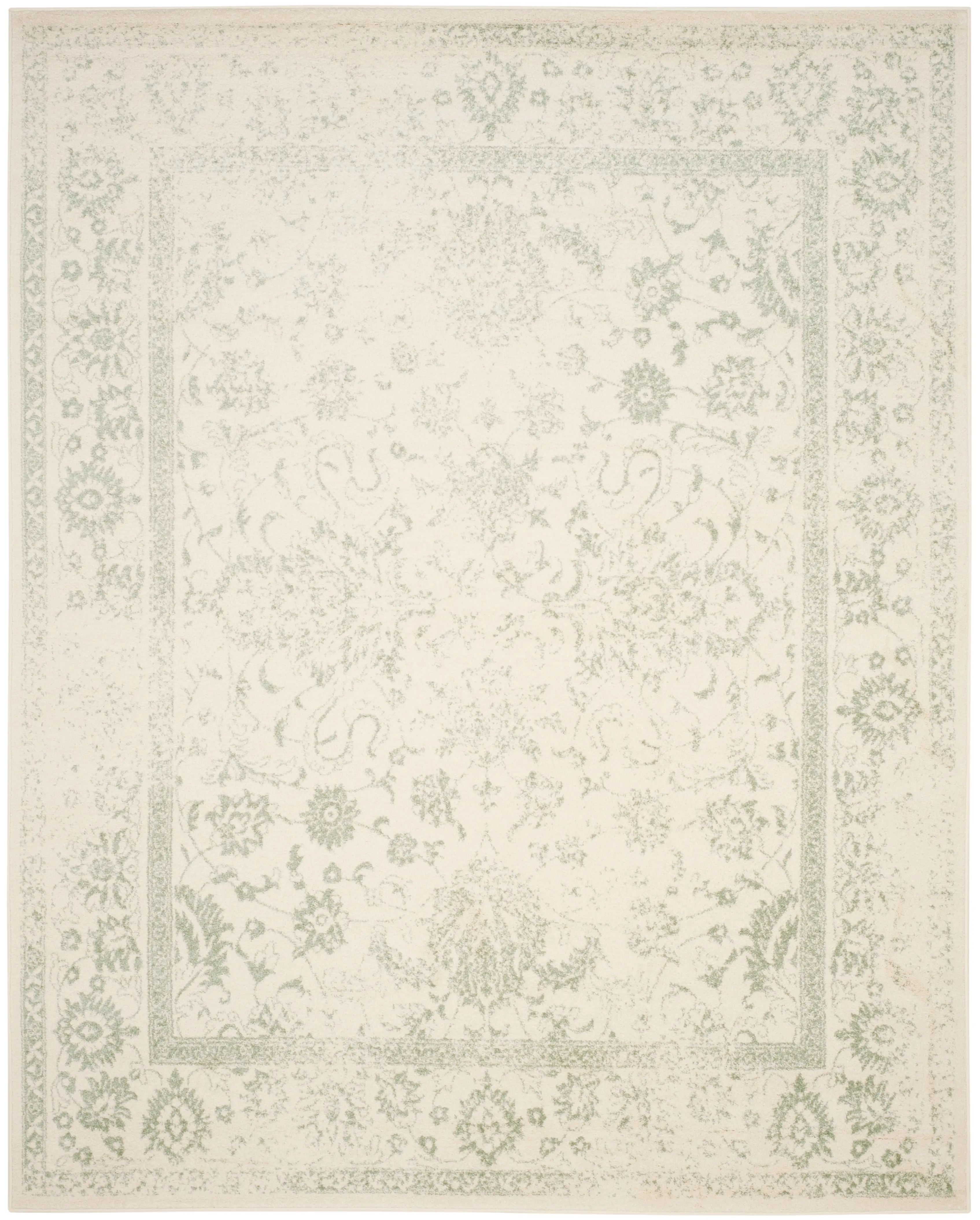 ADR109V-3 Adirondack Power Loomed Ivory and Sage Rug-1