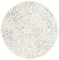 ADR109V-5R Adirondack Power Loomed Ivory and Sage Round Rug