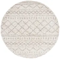 ASG741A-4R Arizona Shag Ivory and Beige Round Area Rug