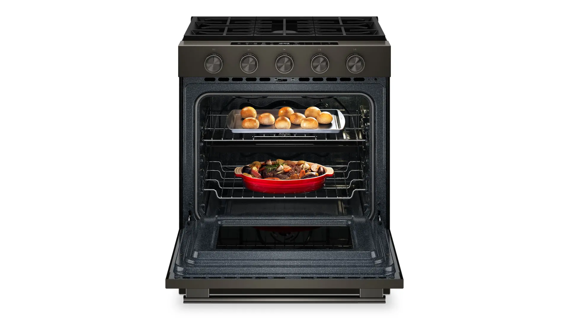 KSGS530SBE KitchenAid 5.0 Cu Ft Smart Single Oven Gas Range - Black Ore-2
