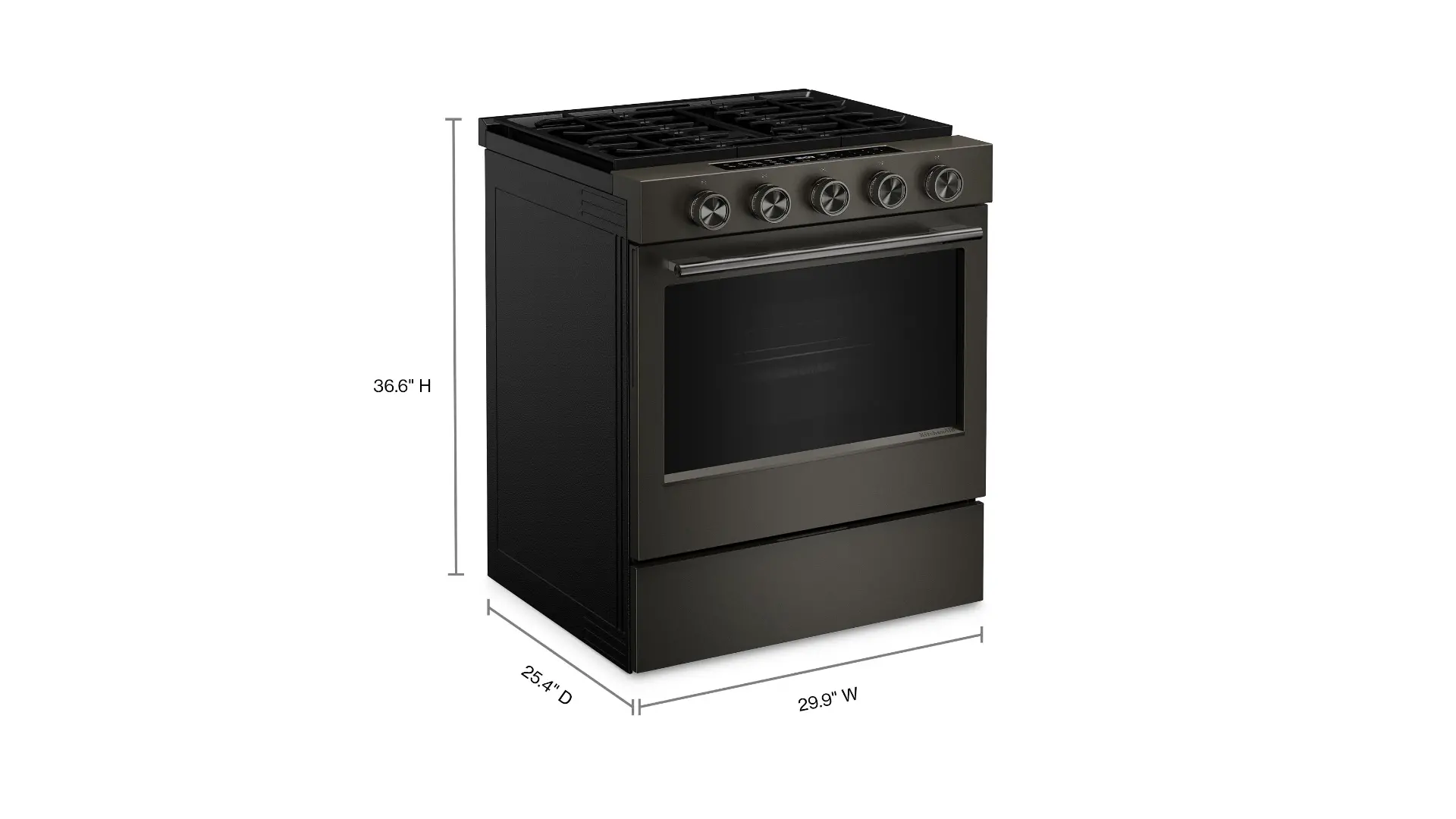 KSGS530SBE KitchenAid 5.0 Cu Ft Smart Single Oven Gas Range - Black Ore-3