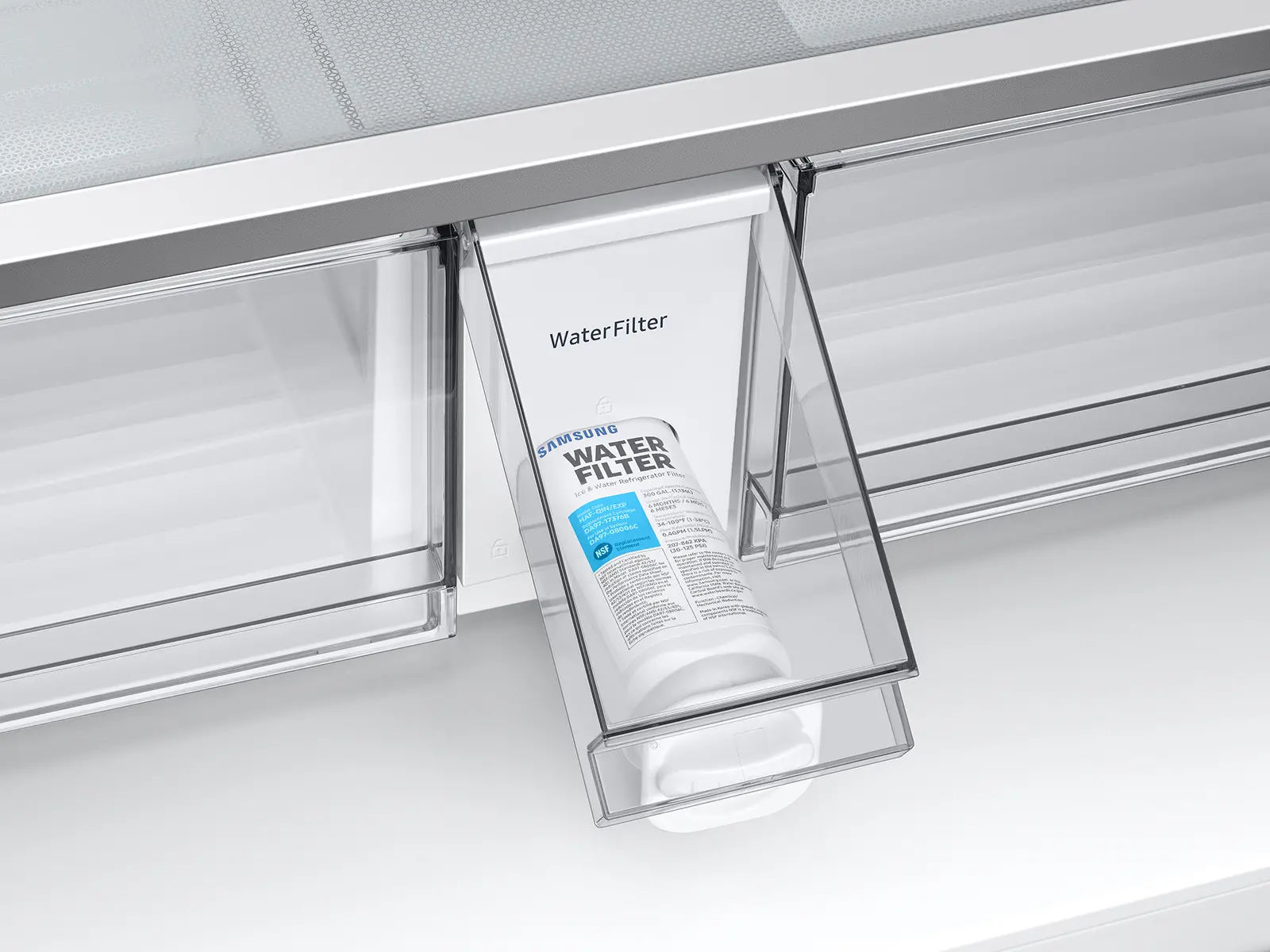 RF23BB860012 Samsung Bespoke AI 23 Cu Ft French Door Refrigerator – White Glass-16