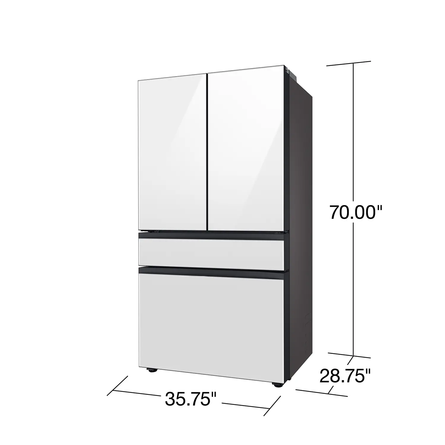 RF23BB860012 Samsung Bespoke AI 23 Cu Ft French Door Refrigerator – White Glass-3