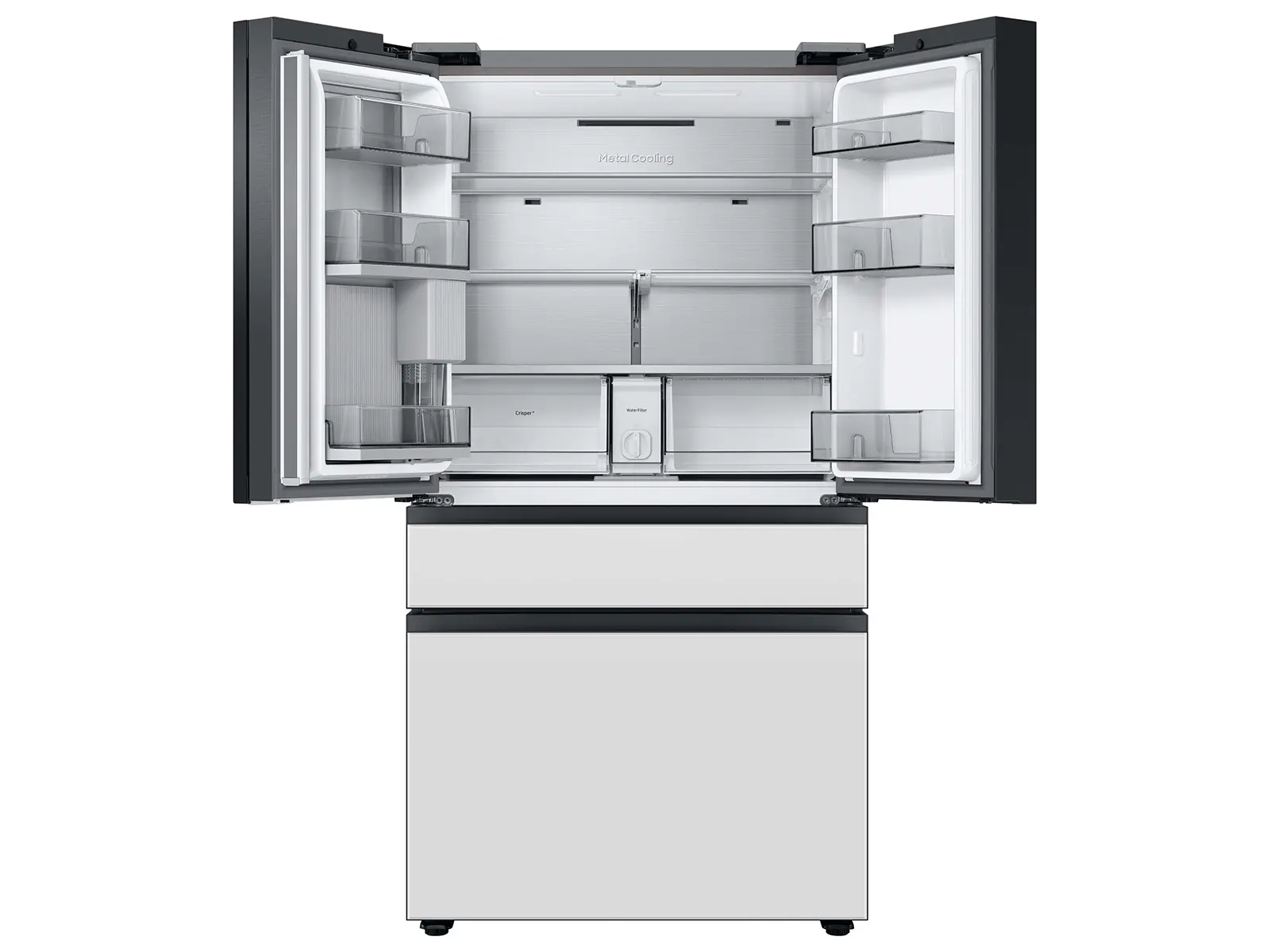 RF23BB860012 Samsung Bespoke AI 23 Cu Ft French Door Refrigerator – White Glass-5