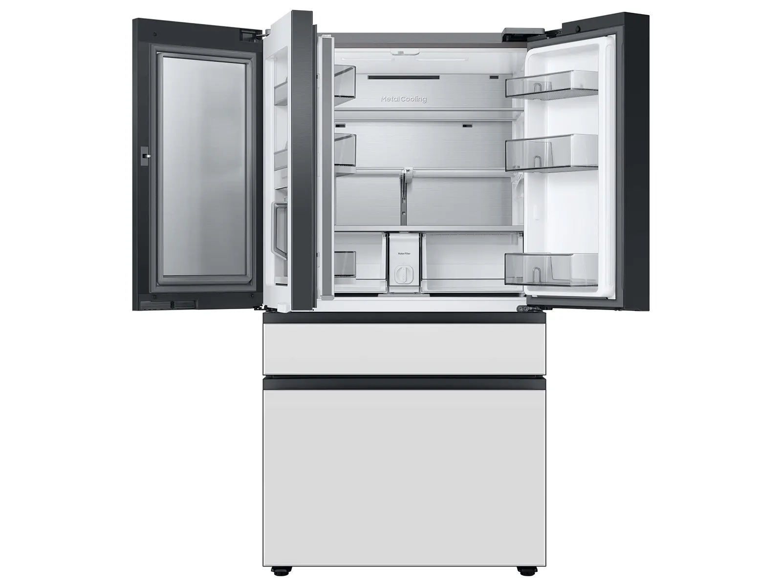 RF23BB860012 Samsung Bespoke AI 23 Cu Ft French Door Refrigerator – White Glass-6