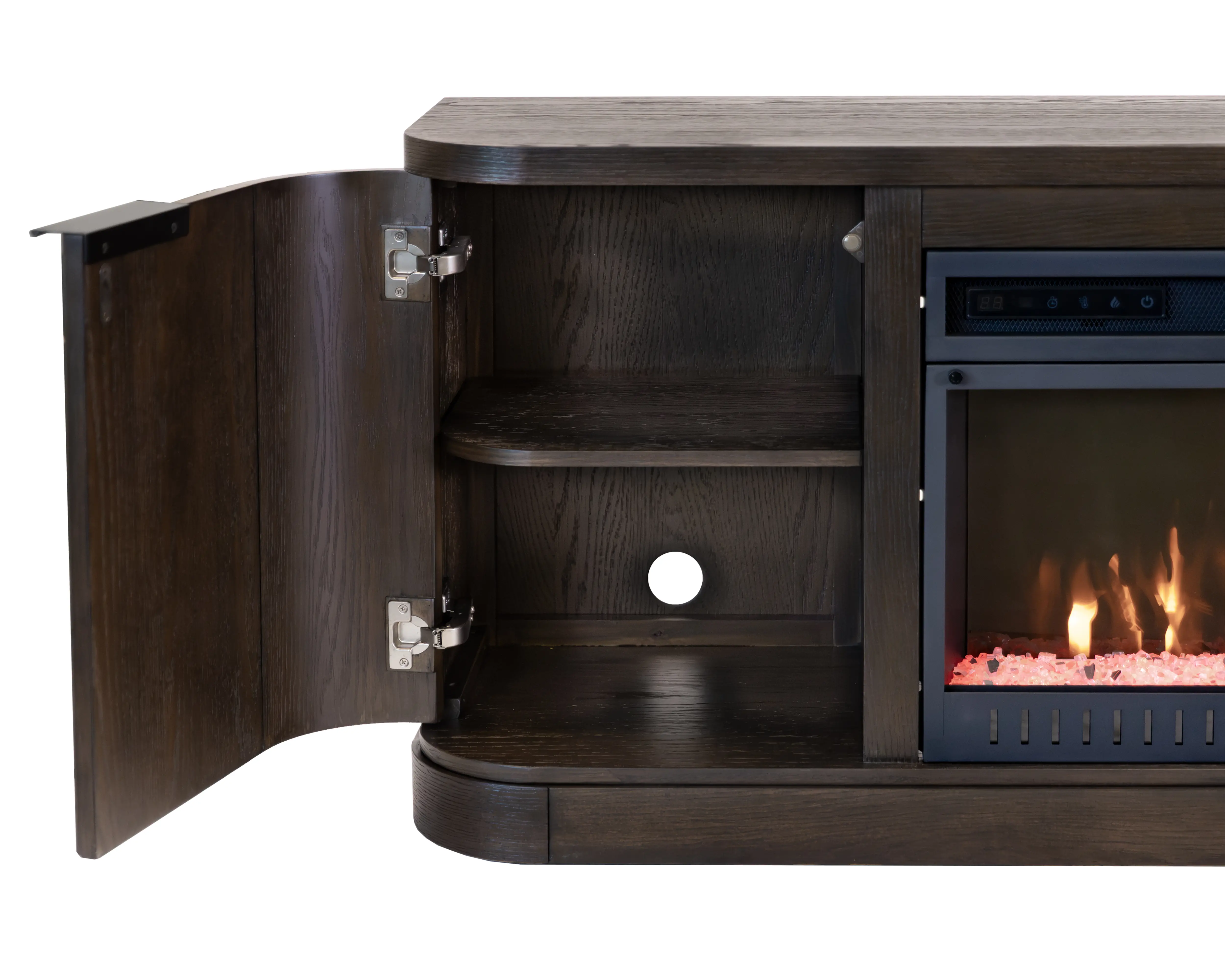 Tulane Brown 84  Fireplace Console-5