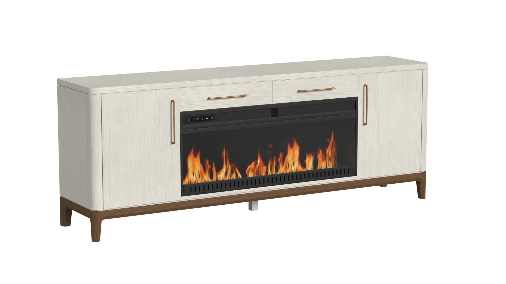 Pomona White 68  Fireplace Console-2