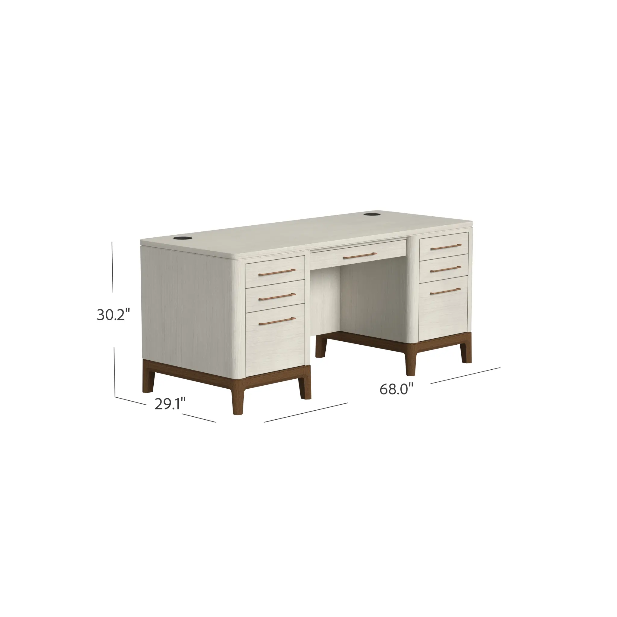 Pomona White Executive Desk-3