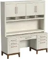 Pomona White Credenza and Hutch