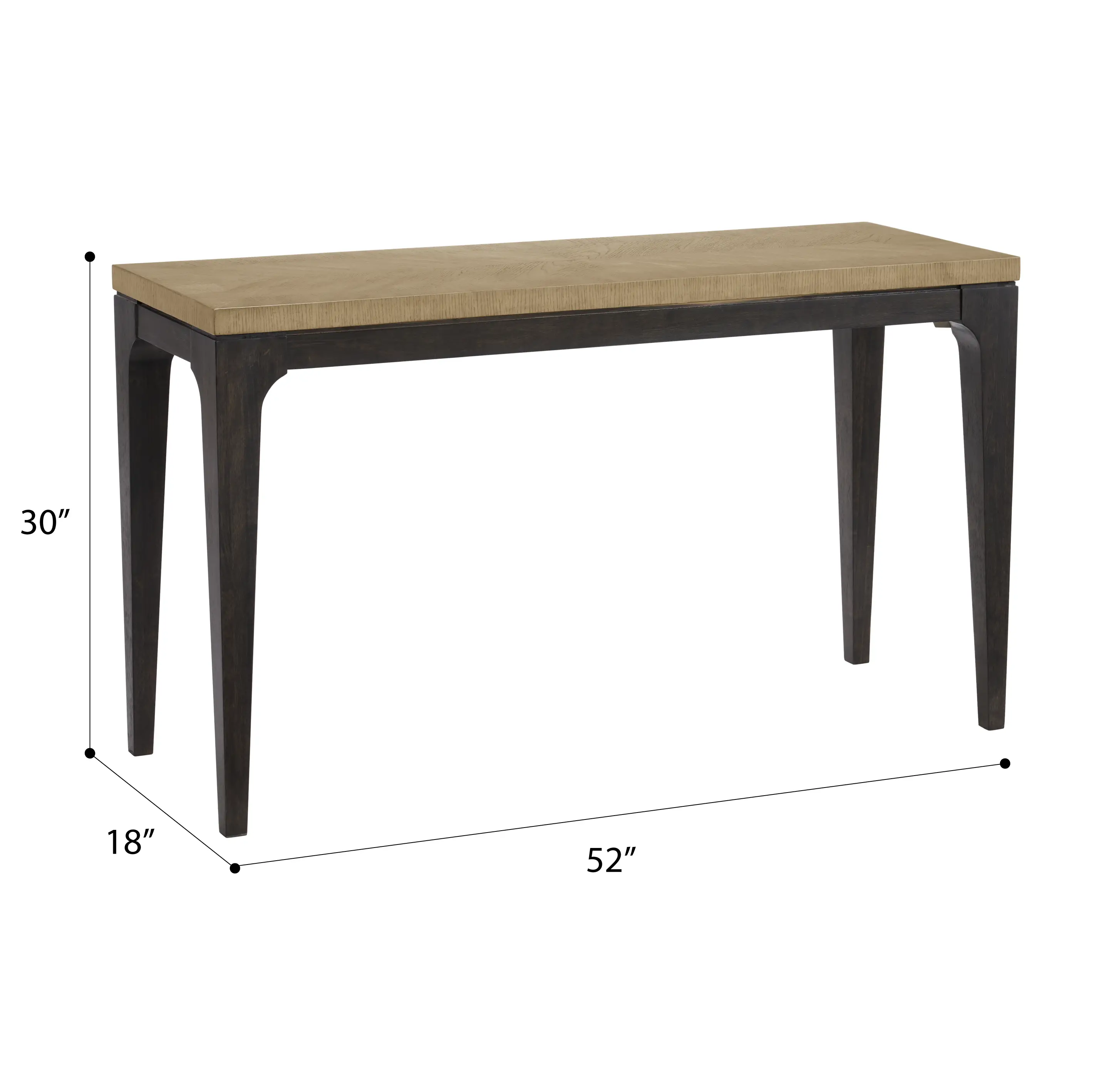 Sutton Brown Sofa Table and Off-White Stools, Set of 3-9
