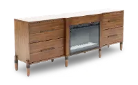 Tranquility Walnut 78  Fireplace TV Stand