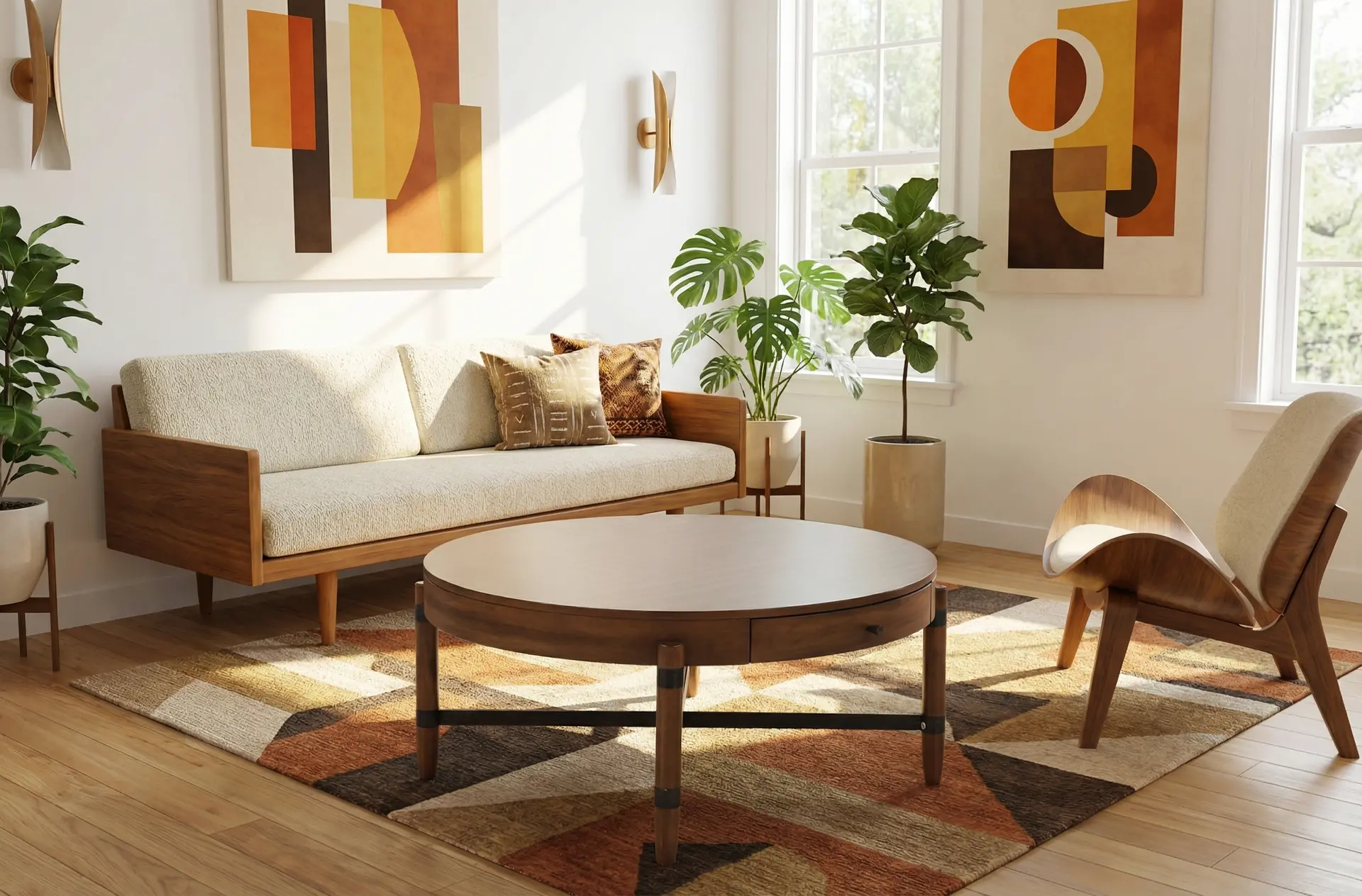 Tranquility Walnut Brown Coffee Table-11