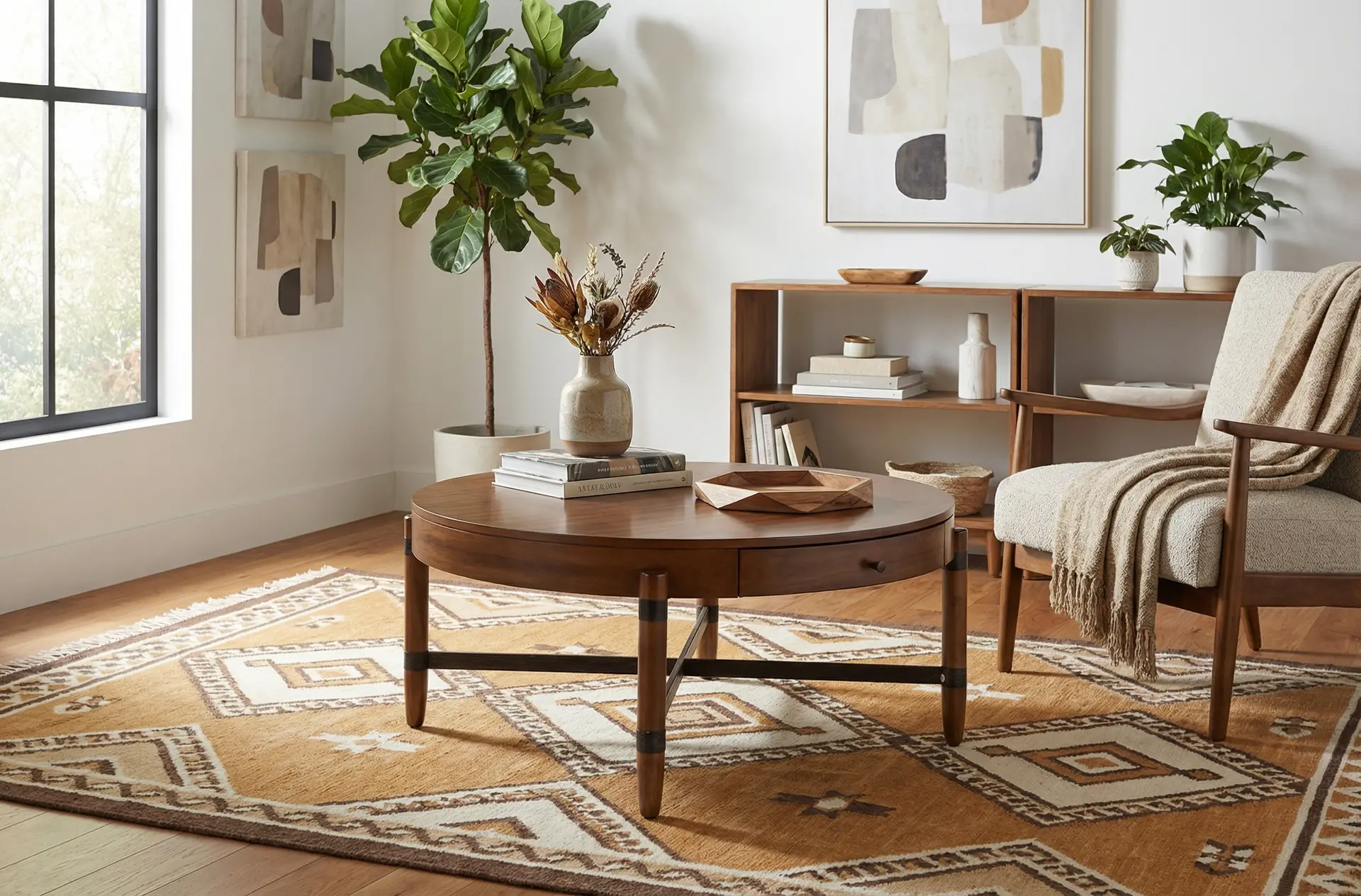 Tranquility Walnut Brown Coffee Table-12