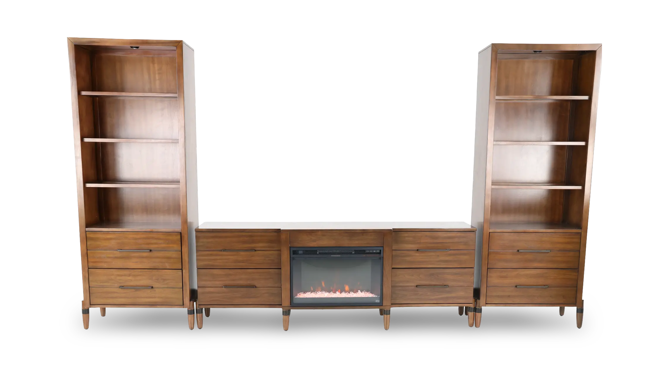 Tranquility Walnut 78  Fireplace Entertainment Center-1