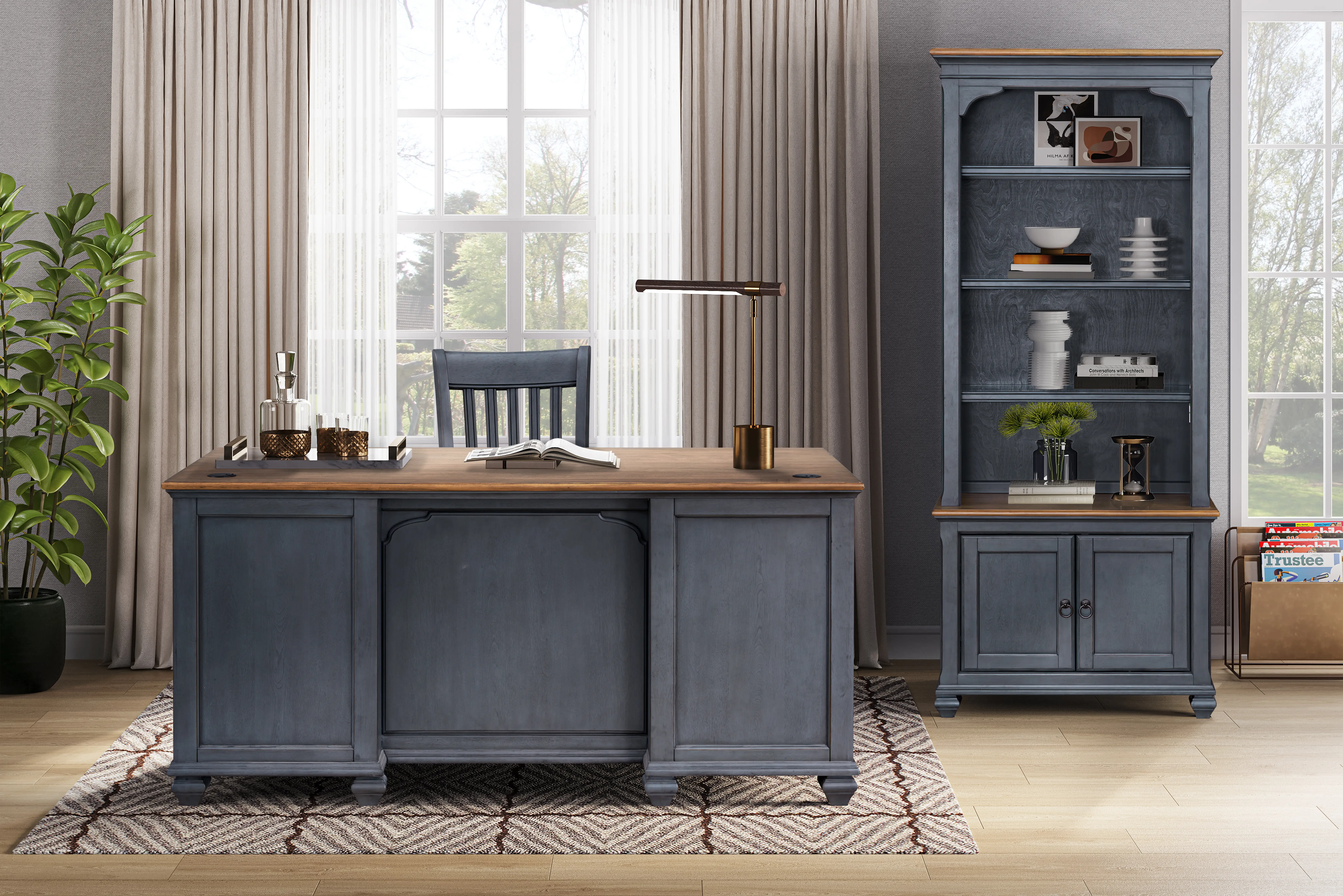 Americanas Blue Executive Desk-3