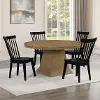 Vaughn Light Brown and Black 5 Piece Dining Set