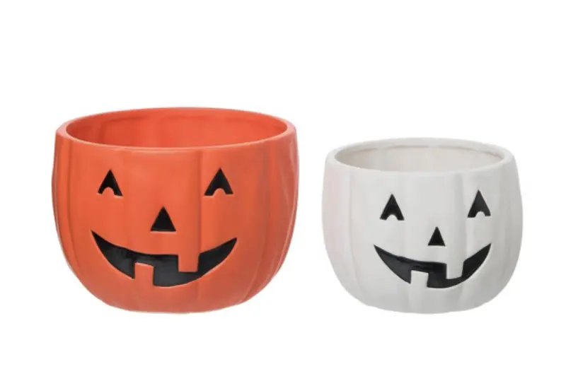 Small White Jack-O-Lantern Bowl