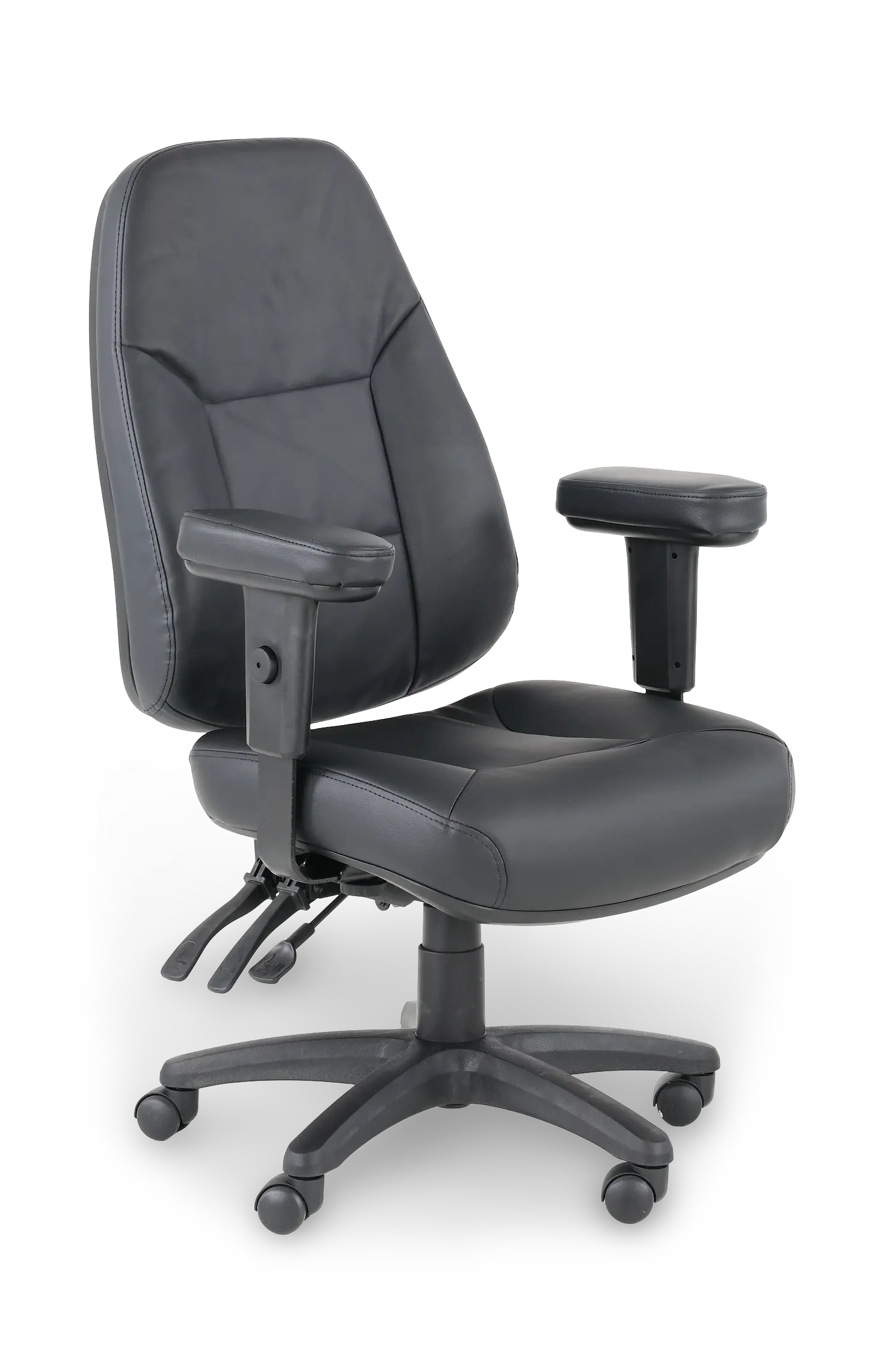 Black Bonded Leather Ergonomic Chair-1