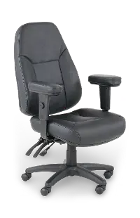 Black Bonded Leather Ergonomic Chair