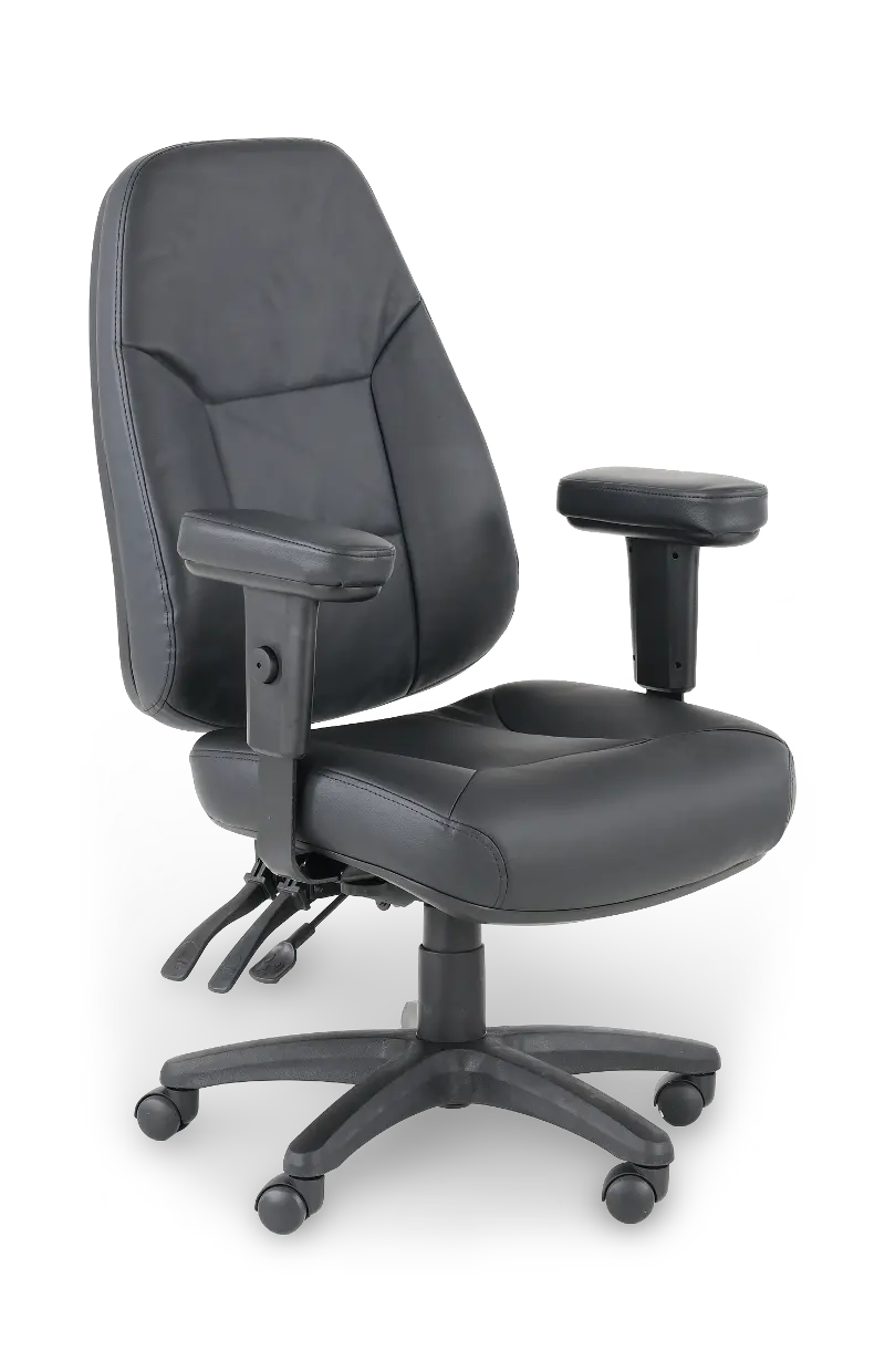 Black Bonded Leather Ergonomic Chair